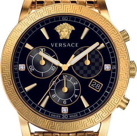 Versace Watch Mens Chronograph VELT00419 Gold Swiss 